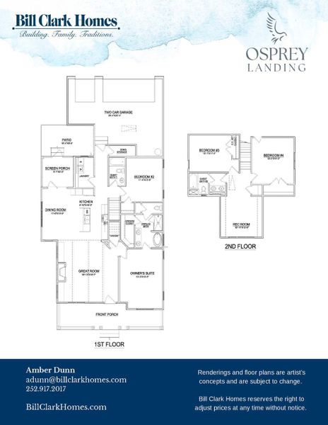 2D floor plan layout of this home in Osprey Landing, Southport, NC (Image 3).