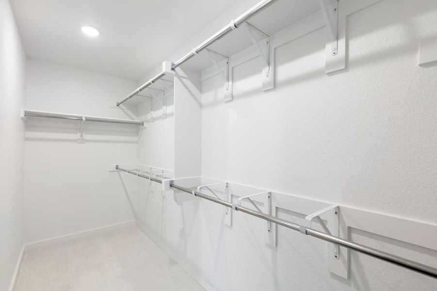 Representative Primary Closet - some options shown Representative Primary Closet - some options shown