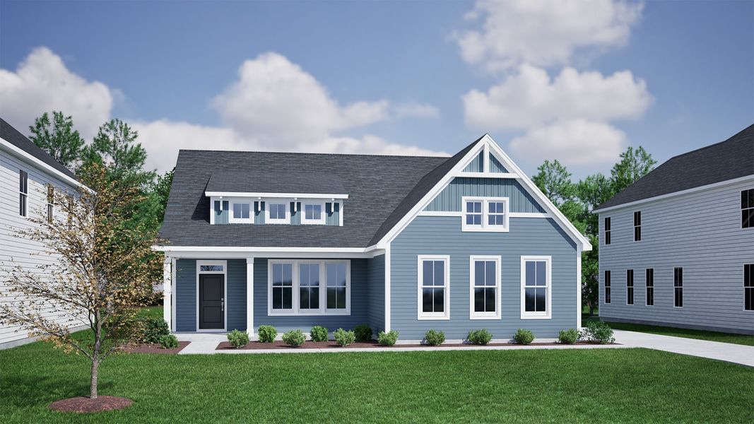 Representative exterior photo of a completed home built from the Cumberland - Vanguard Collection by Mungo Homes in Porter Ridge, Elgin, SC (Image 22).