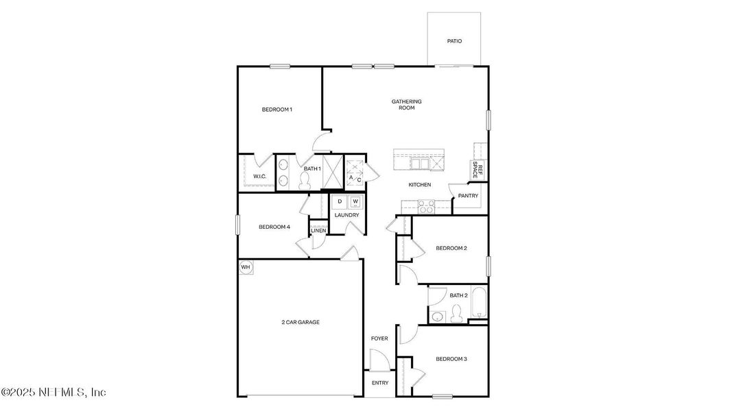 2D floor plan layout of this home in Copes Landing, Jacksonville, FL (Image 4). 2D floor plan layout of this home in Copes Landing, Jacksonville, FL (Image 4).
