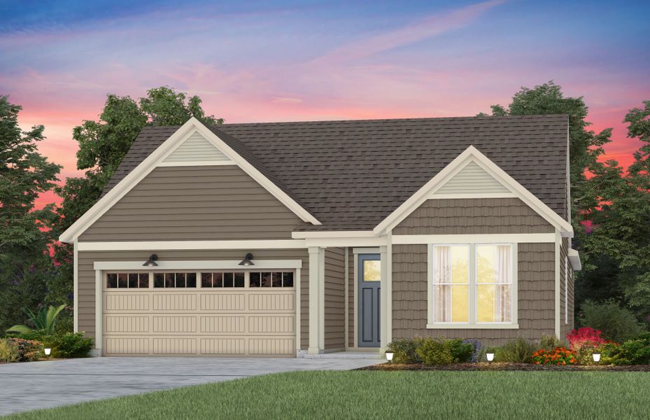 Front exterior of a new home in Carolina Riverside, Belmont, NC, highlighting curb appeal (Image 23).