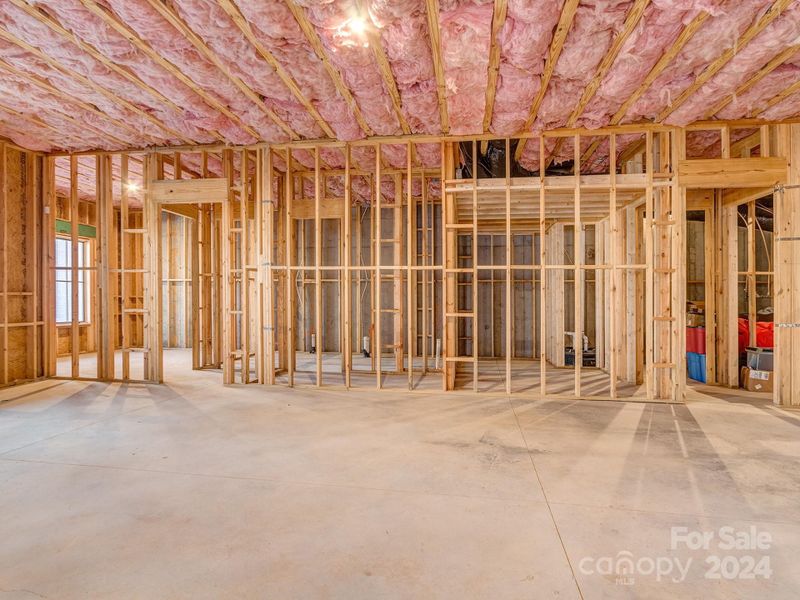 Framing, and Plumbing Stub Out in Unfinished Basement