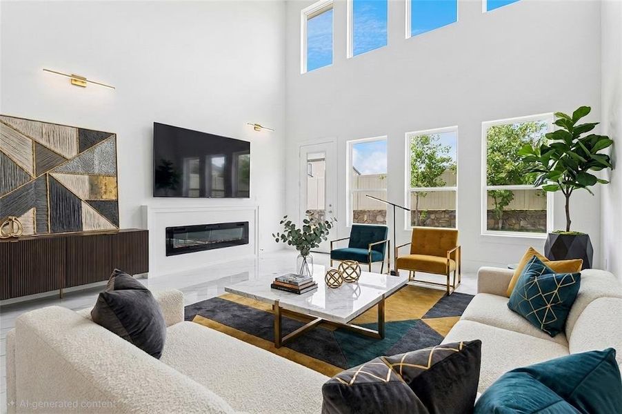 Staged Lower Family Room Furniture