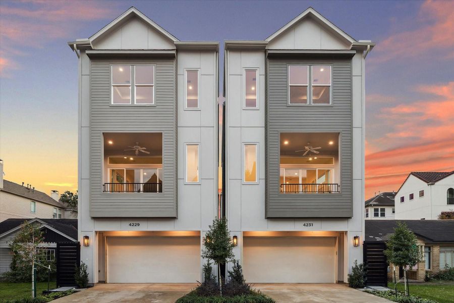 Front exterior of a new home in , Houston, TX, highlighting curb appeal (Image 1). Front exterior of a new home in , Houston, TX, highlighting curb appeal (Image 1).