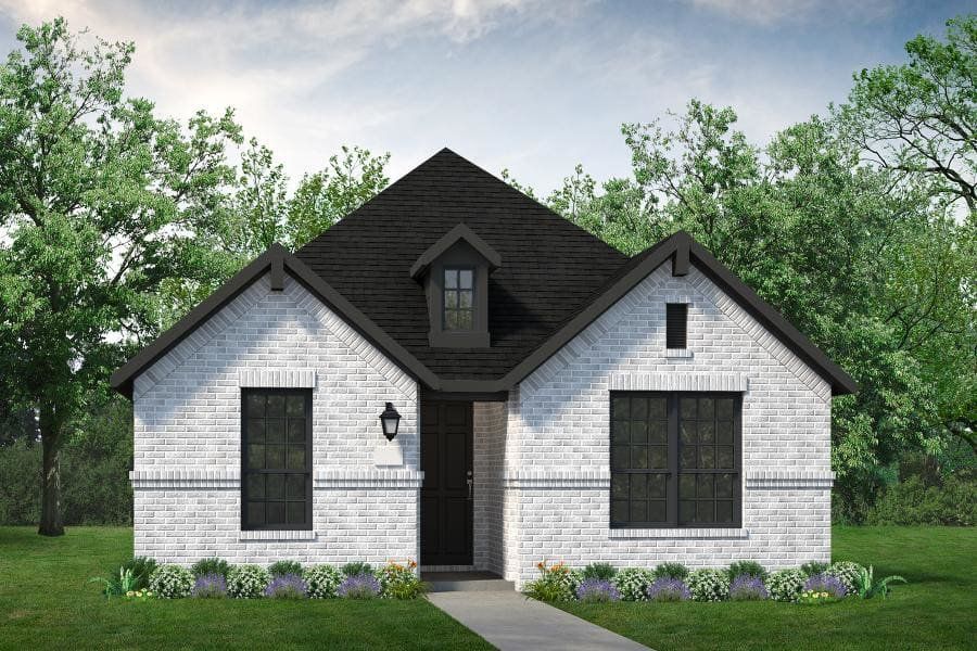 Representative exterior photo of a completed home built from the Cedar by UnionMain Homes in Edgewater, Fate, TX (Image 2). Representative exterior photo of a completed home built from the Cedar by UnionMain Homes in Edgewater, Fate, TX (Image 2).