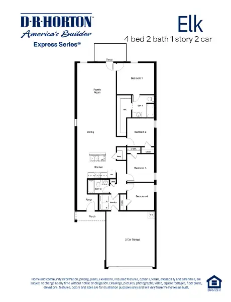 2D floor plan layout for the The Elk by D.R. Horton in Pari Estates, Lubbock, TX (Image 4). 2D floor plan layout for the The Elk by D.R. Horton in Pari Estates, Lubbock, TX (Image 4).