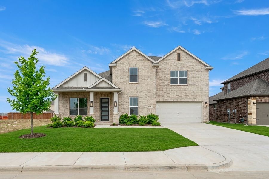 Representative exterior photo of a completed home built from the Cherry by Kindred Homes in Westside Preserve, Midlothian, TX (Image 31).