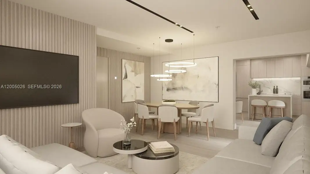 Furnished interior view inside a new home in , Miami Beach (Image 4).