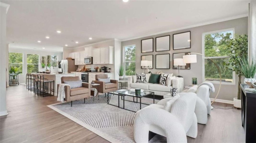 Furnished interior view inside a new home in Townes at Asbury, Hapeville (Image 30).