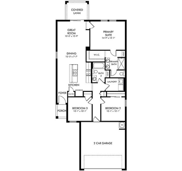 2D floor plan layout for the Plan by Meritage Homes in Magnolia Bay - Premier Series, Nokomis, FL (Image 3).