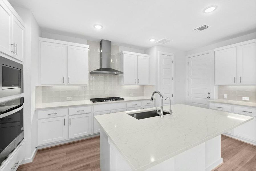 Furnished interior view inside a new home in Santa Rita Ranch, Liberty Hill (Image 9). Furnished interior view inside a new home in Santa Rita Ranch, Liberty Hill (Image 9).