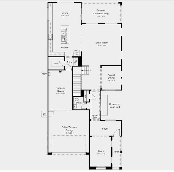 2D floor plan layout for the Calico by Taylor Morrison in Verdin Discovery Collection, Phoenix, AZ (Image 3). 2D floor plan layout for the Calico by Taylor Morrison in Verdin Discovery Collection, Phoenix, AZ (Image 3).