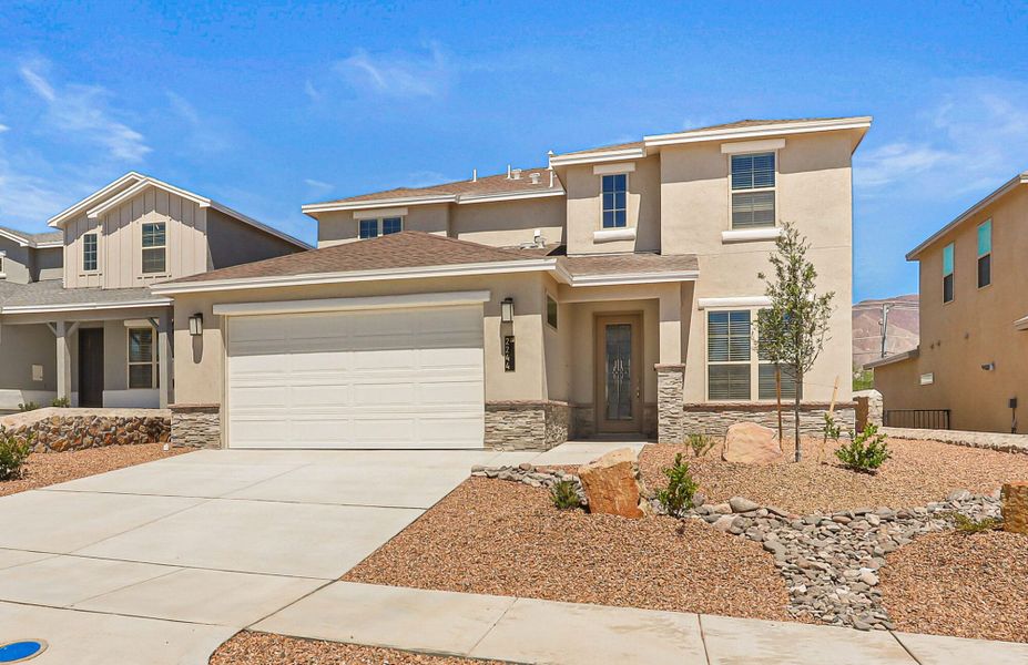 Representative exterior photo of a completed home built from the Franklin by View Homes in Desert Springs | Enchanted Series, El Paso, TX (Image 22). Representative exterior photo of a completed home built from the Franklin by View Homes in Desert Springs | Enchanted Series, El Paso, TX (Image 22).