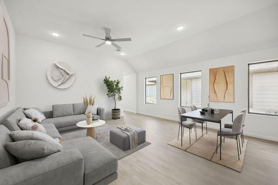 Furnished interior view inside a new home in Trinity Ranch, Elgin (Image 10). Furnished interior view inside a new home in Trinity Ranch, Elgin (Image 10).