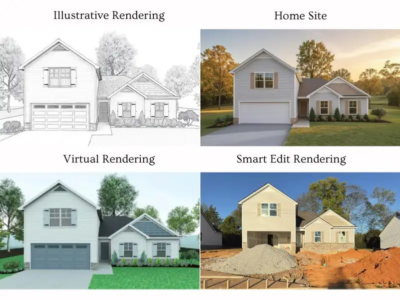 Exterior rendering of this home design in Wheatfield, Shelbyville, TN (Image 2). Exterior rendering of this home design in Wheatfield, Shelbyville, TN (Image 2).