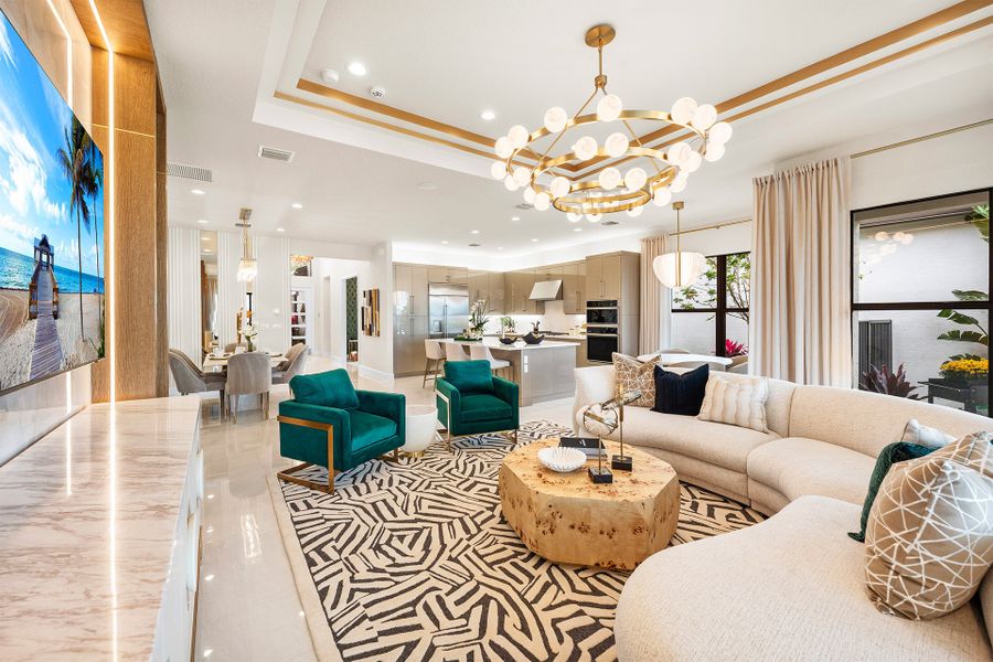 Representative furnished interior of a home built from the Bimini Grande by GL Homes in Valencia Del Mar (55+), Boynton Beach (Image 8).