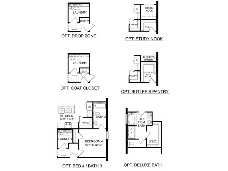 2D floor plan layout for the The Daphne F by Davidson Homes LLC in Waverly Estates, Josephine, TX (Image 5). 2D floor plan layout for the The Daphne F by Davidson Homes LLC in Waverly Estates, Josephine, TX (Image 5).