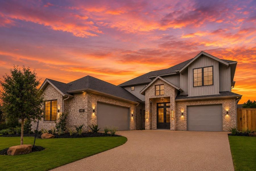 Front exterior of a new home in , College Station, TX, highlighting curb appeal (Image 25).