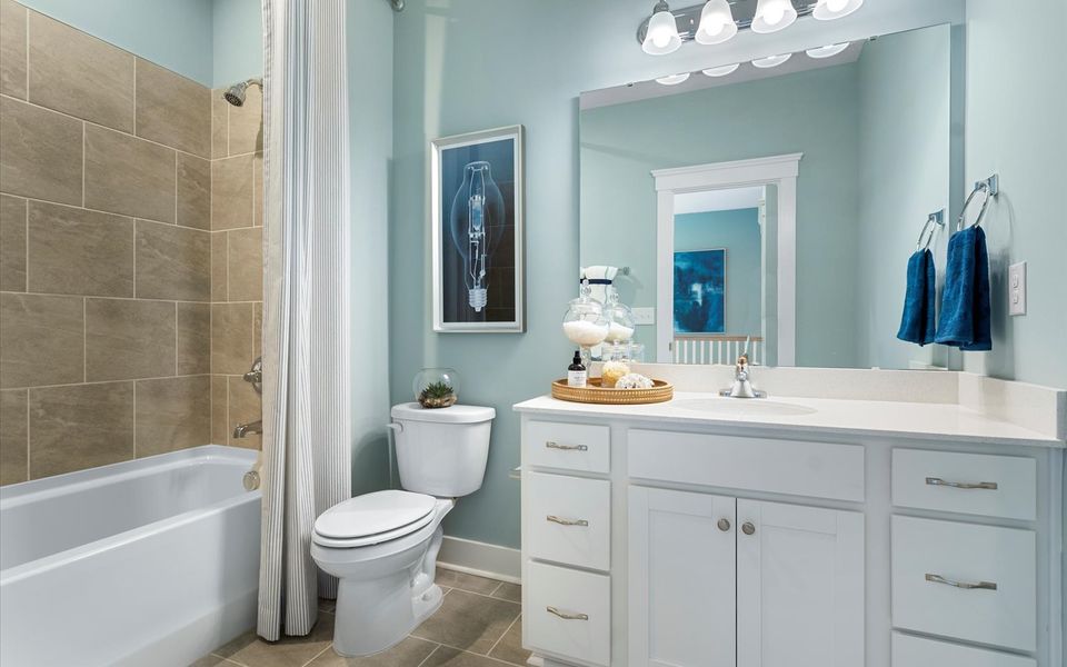Representative furnished interior of a home built from the Lennox by Brookfield Residential in Townhomes at Wendell Falls, Wendell (Image 17).