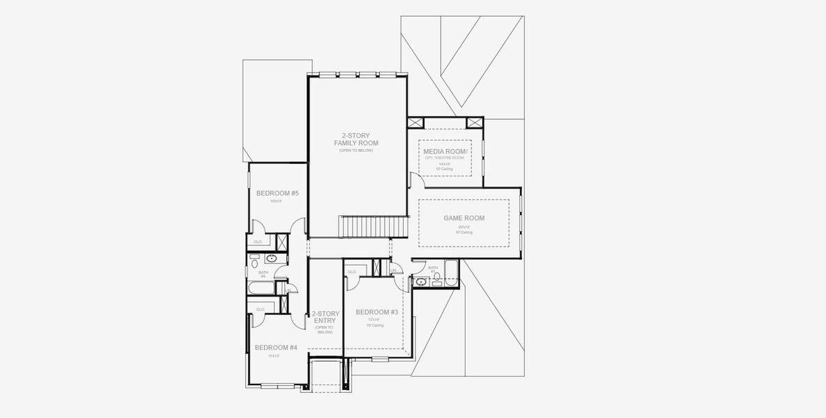2D floor plan layout for the 3546W by Perry Homes in Lakes of Cane Island, Katy, TX (Image 3).