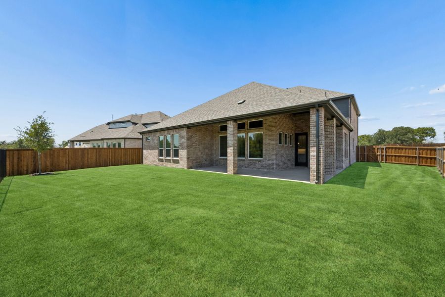 Exterior details and patio area of a home in Rainwater Crossing, Celina (Image 20).