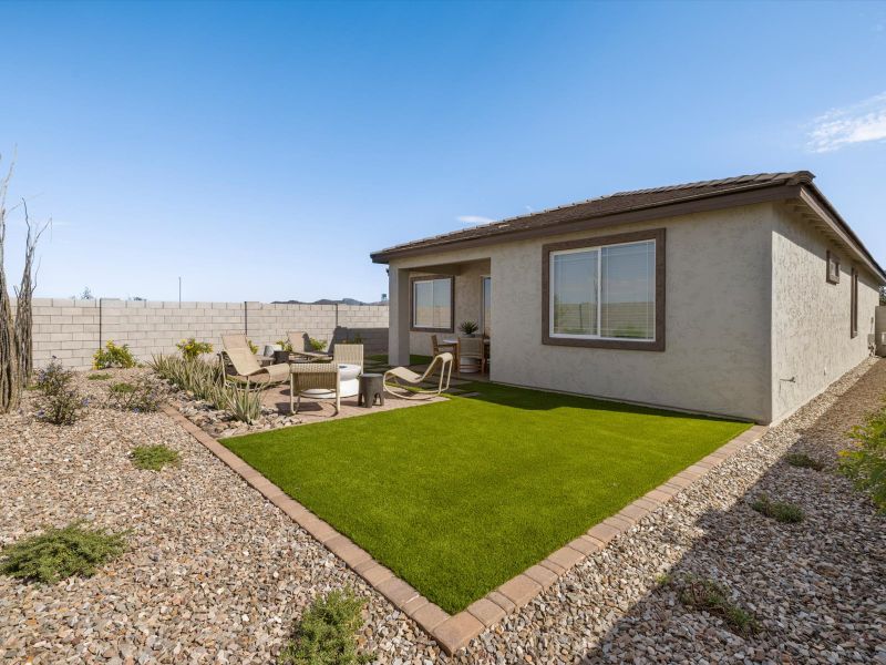 Backyard in Leslie floorplan at Teravalis Backyard in Leslie floorplan at Teravalis