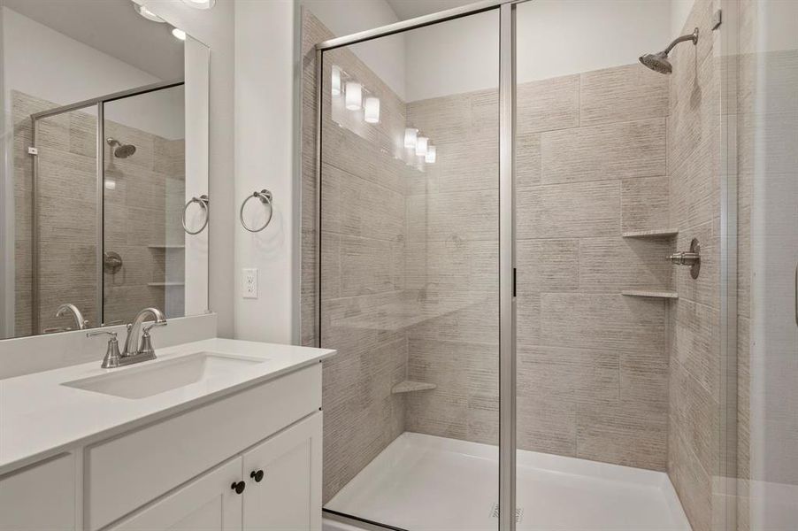 You'll find a luxurious, spacious walk in shower in this dream owner's bath!