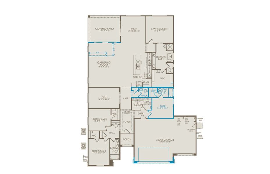 2D floor plan layout of this home in Artisan at Asante, Surprise, AZ (Image 4).