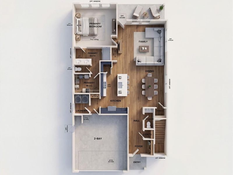 2D floor plan layout of this home in Sunterra, Katy, TX (Image 3).