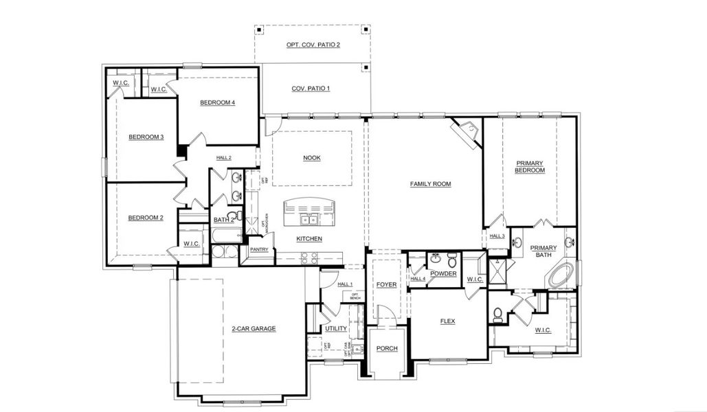 2D floor plan layout for the Concept 2623 by Landsea Homes in Paloma Ranch, Justin, TX (Image 4). 2D floor plan layout for the Concept 2623 by Landsea Homes in Paloma Ranch, Justin, TX (Image 4).