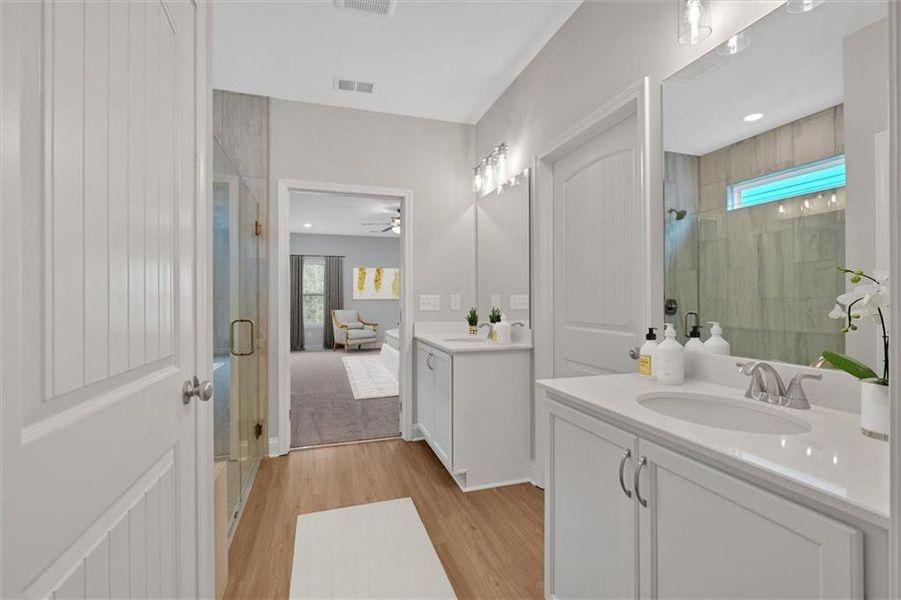 Furnished interior view inside a new home in Heritage Pointe at The Georgian, Villa Rica (Image 32).