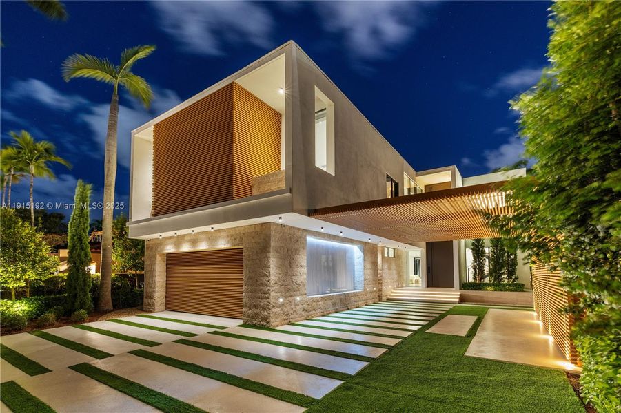 Front exterior of a new home in , Miami Beach, FL, highlighting curb appeal (Image 21). Front exterior of a new home in , Miami Beach, FL, highlighting curb appeal (Image 21).