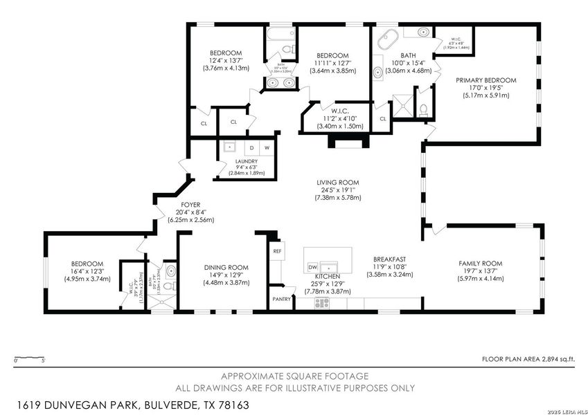 2D floor plan layout of this home in Ventana - 60', Bulverde, TX (Image 4).