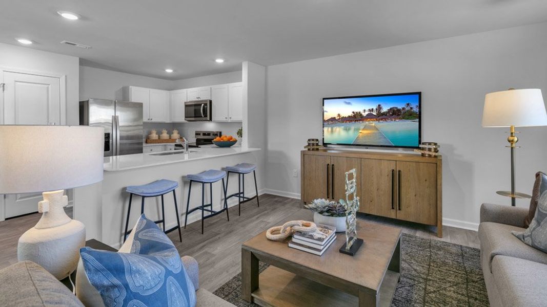Representative furnished interior of a home built from the Pearson by D.R. Horton in The Townes at Hunter Hill, Rocky Mount (Image 11). Representative furnished interior of a home built from the Pearson by D.R. Horton in The Townes at Hunter Hill, Rocky Mount (Image 11).