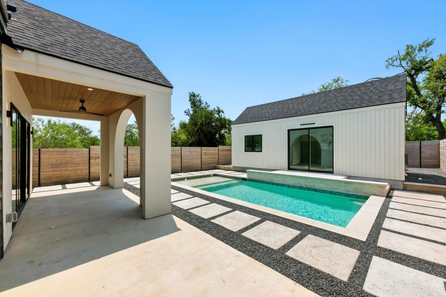 Front exterior of a new home in , Austin, TX, highlighting curb appeal (Image 27). Front exterior of a new home in , Austin, TX, highlighting curb appeal (Image 27).