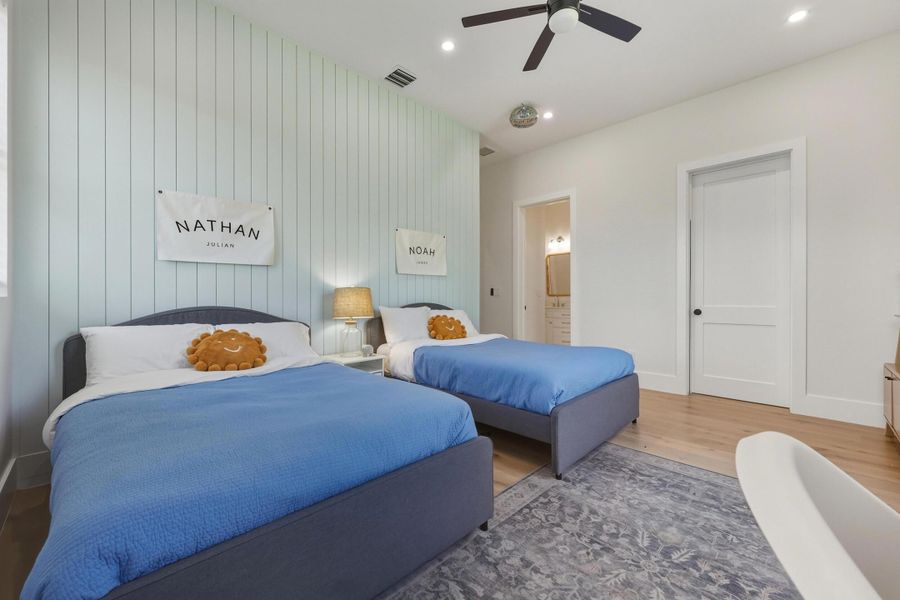 Panelled accent wall