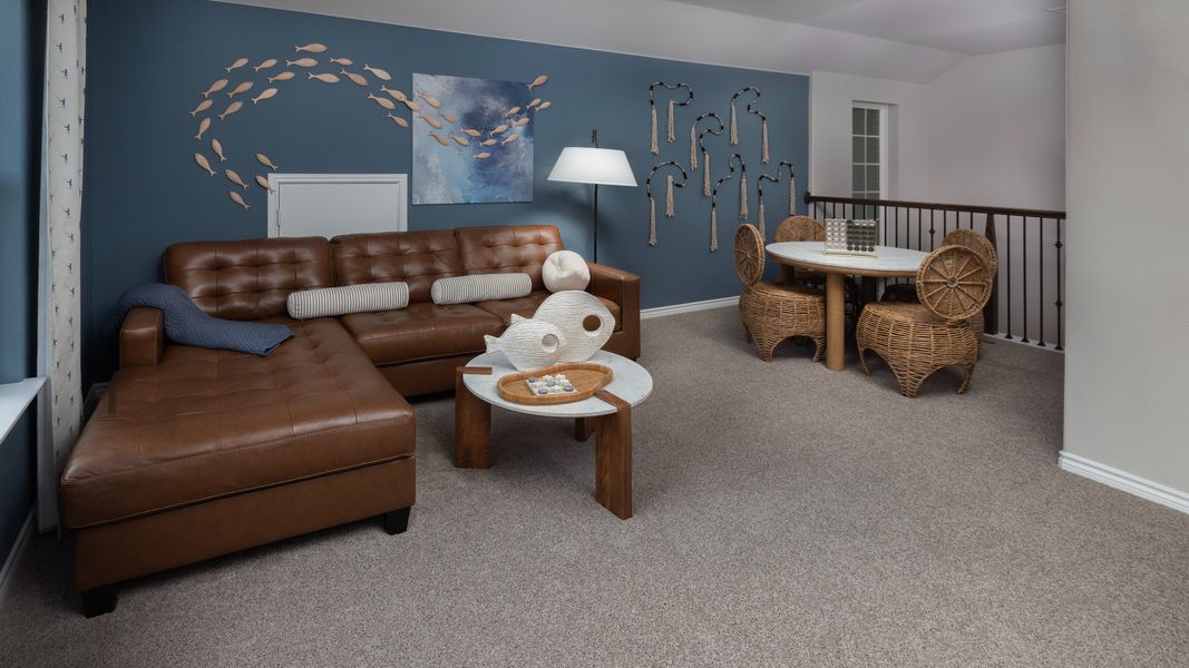 Representative furnished interior of a home built from the The Campbell by Legend Homes in Rocky Creek Crossing, Crowley (Image 12).