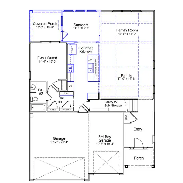 2D floor plan layout of this home in Hendrix Farms, Lexington, SC (Image 3).