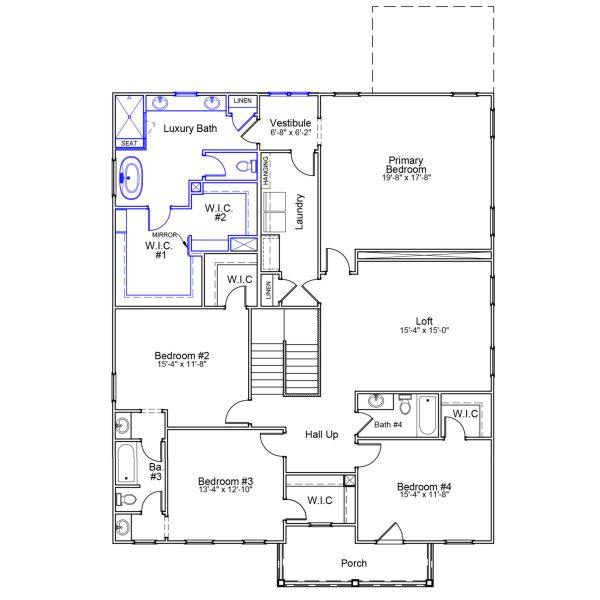 2D floor plan layout of this home in Grand Park, Leland, NC (Image 4). 2D floor plan layout of this home in Grand Park, Leland, NC (Image 4).