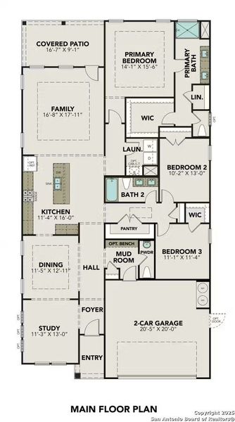2D floor plan layout of this home in Comanche Ridge, San Antonio, TX (Image 2).