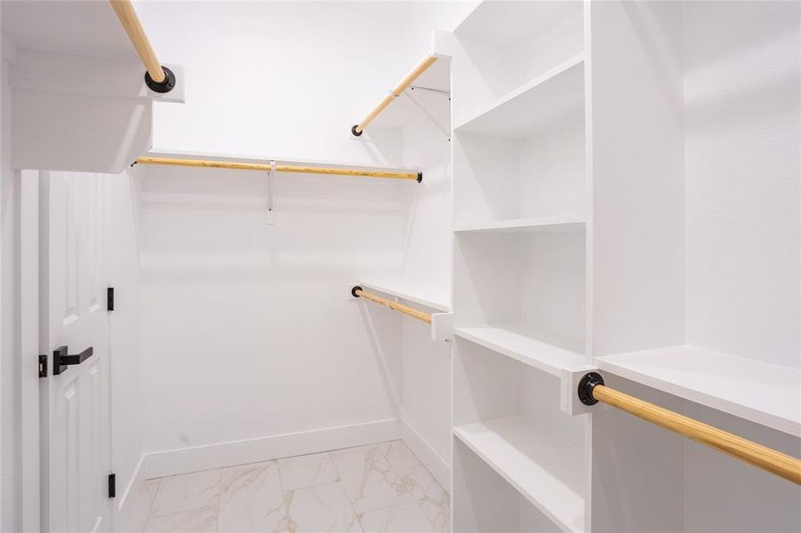 Walk-in closet in master bathroom