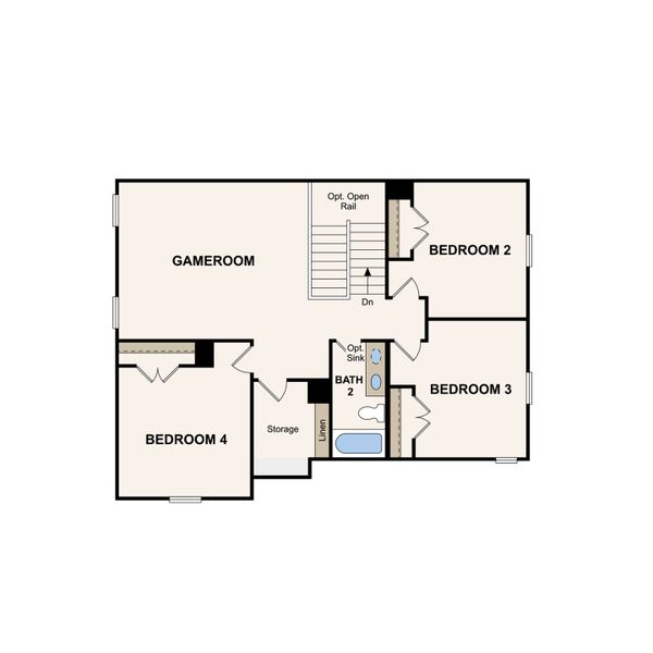 2D floor plan layout of this home in Highland Reserves, Pleasant View, TN (Image 4).