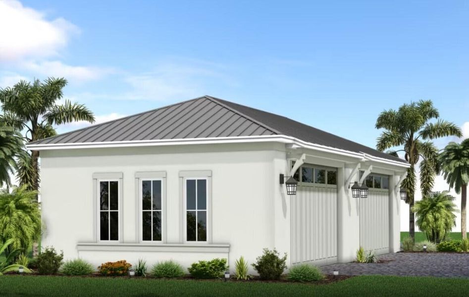 Front exterior of a new home in Bridgewater, Jupiter, FL, highlighting curb appeal (Image 1).