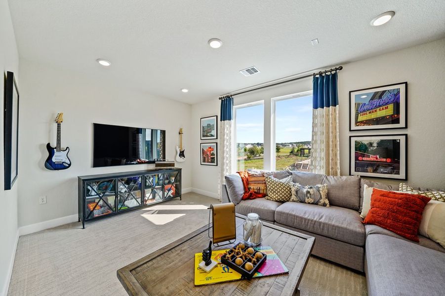 Furnished interior view inside a new home in Easton Park, Austin (Image 15). Furnished interior view inside a new home in Easton Park, Austin (Image 15).