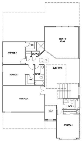 2D floor plan layout of this home in Blackhawk, Pflugerville, TX (Image 5).