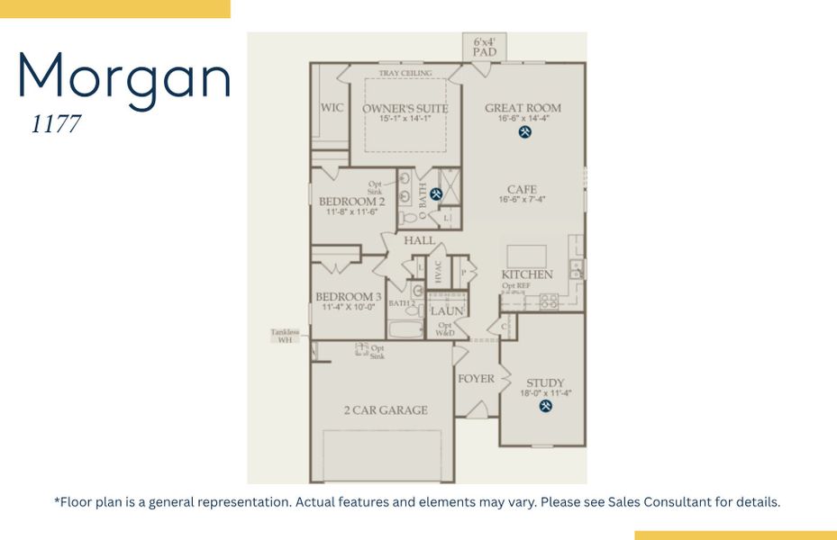 2D floor plan layout of this home in Southport Meadows, Southport, NC (Image 3).