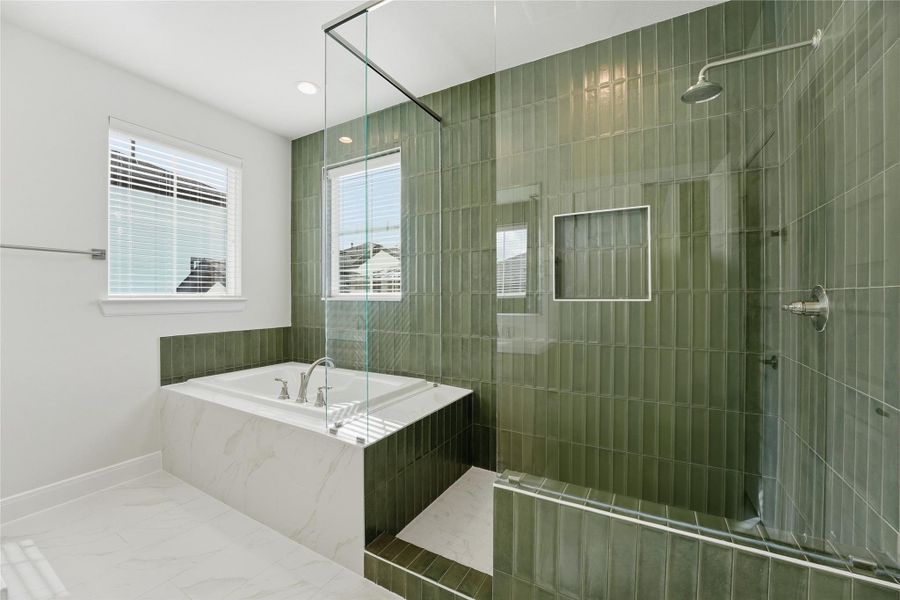 Furnished interior view inside a new home in The Corner At Buffalo Pointe, Houston (Image 11).