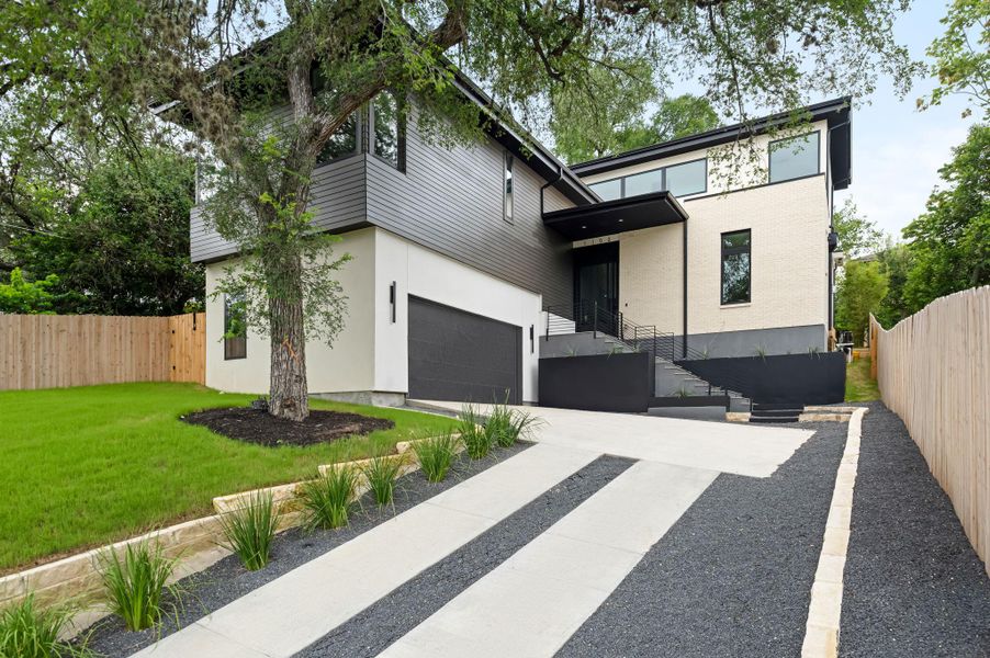 Front exterior of a new home in , Austin, TX, highlighting curb appeal (Image 2). Front exterior of a new home in , Austin, TX, highlighting curb appeal (Image 2).