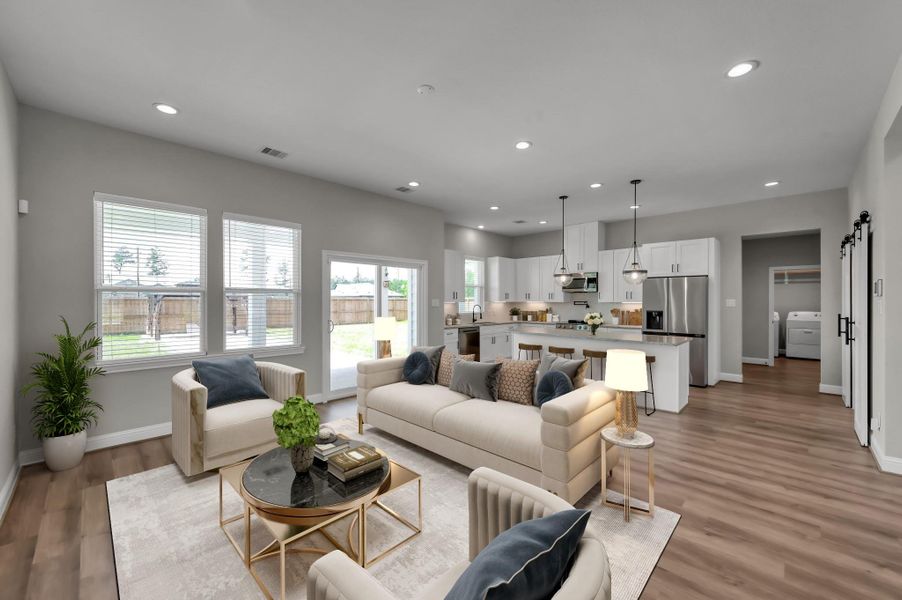 Furnished interior view inside a new home in Spring Branch Crossing, Conroe (Image 13).