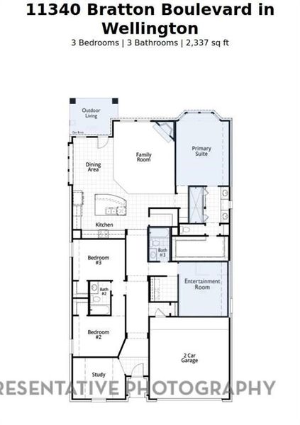 2D floor plan layout of this home in Wellington: Artisan Series - 50ft lots, Haslet, TX (Image 2). 2D floor plan layout of this home in Wellington: Artisan Series - 50ft lots, Haslet, TX (Image 2).